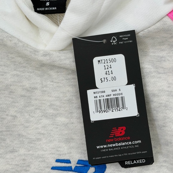 New Balance Men's Hoodie Athletics Amplified Size S color gray - Picture 8 of 9